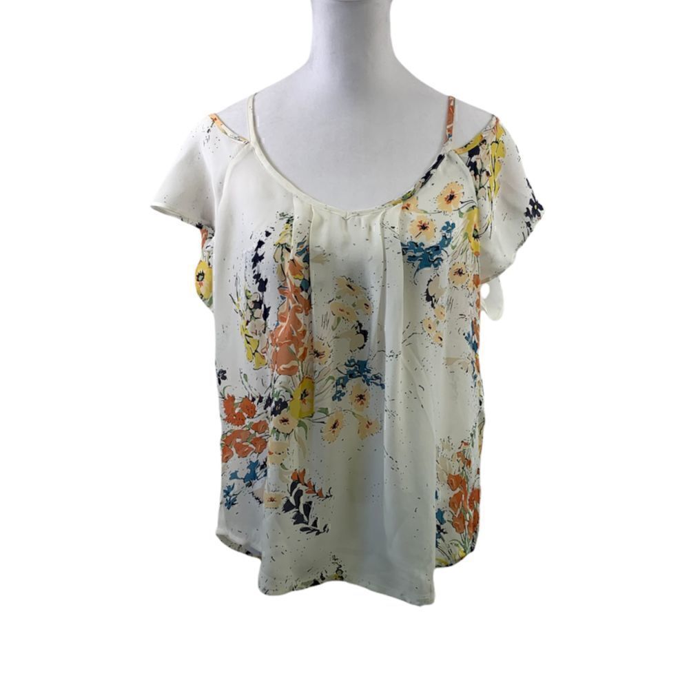 Joie NWT Adorlee Silk Floral Cold Sloulder Blouse Size XS